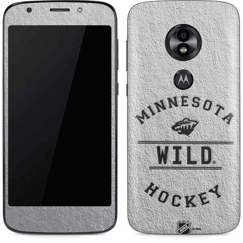NHL Minnesota Wild Black Text Moto E5 Play Skin